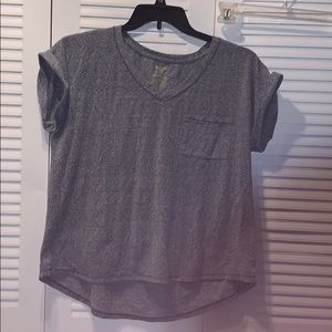 Faded glory grey tee with folded sleeve